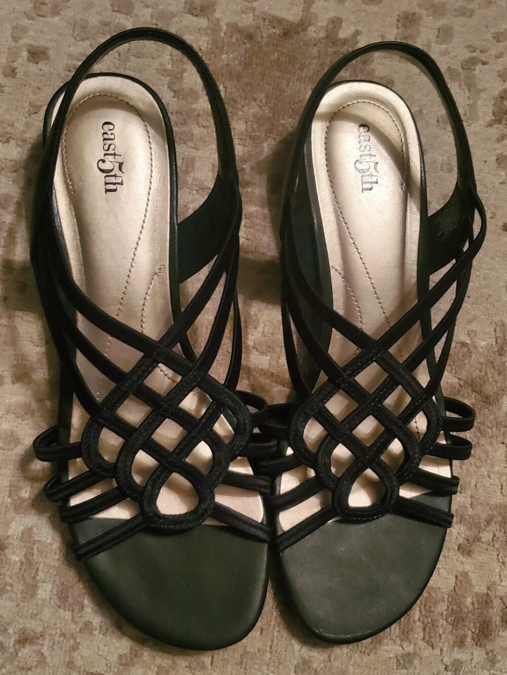 East 5th 9.5 Navy Wedge Sandals